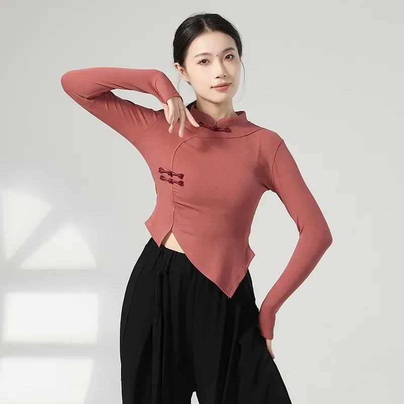 Modern Dance Body Dance บัลเล่ต์ฝึกชุดคลาสสิกแขนยาวนักเรียน Art Exam TOP หญิง