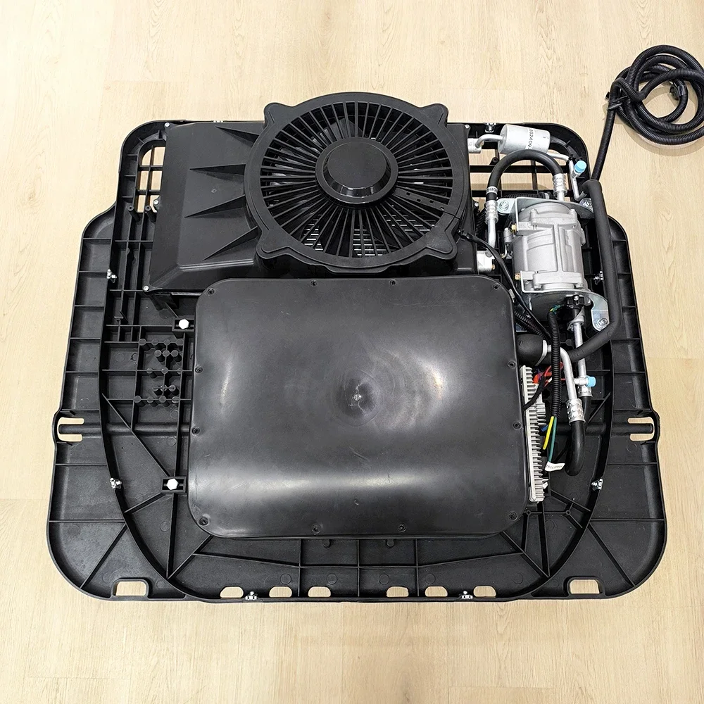 12V 24V Electric Car Air Conditioning Unit Model T2000 for Van Camping Vehicles R134a Refrigerant 2200W Cooling Capacity 850W