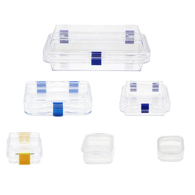 2PCS Transparent Clamshell Denture Box False Teeth Storage Case Seal Denture Cleaning Tooth Container With Film Dental Accessory