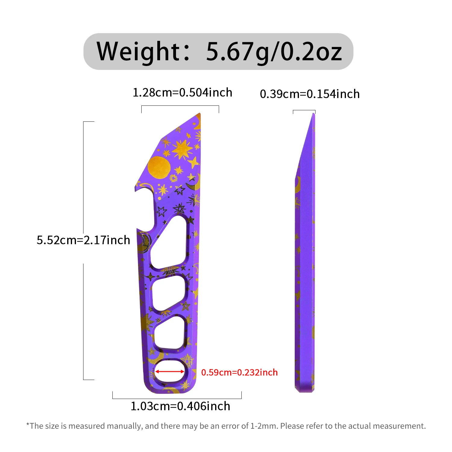 Purple Titanium Alloy Lever Multifunction Keychain Pendant Bottle Opener EDC Portable Unpacking Device Camping Equipment