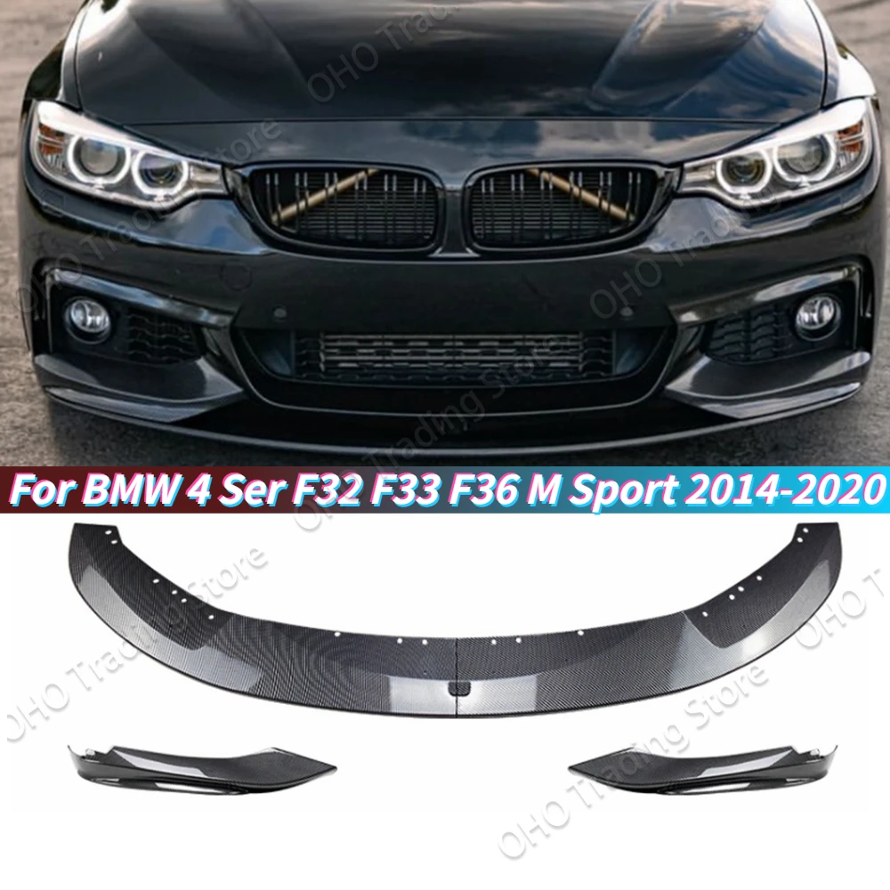 Car Front Bumper Lip For BMW F32 F33 F36 4 Series 420i 425i 430i 440i M440i 2014-2020 Spoiler Splitter Diffuser Cover Guard Trim