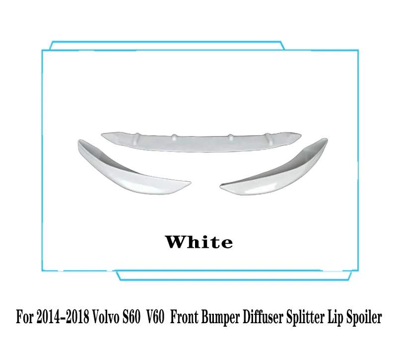 Voor Volvo S60 V60 Sedan 2014-2018 Voorbumper Diffuser Splitter Lip Spoiler Beschermkap Abs Plastic Tuning Body Kit Accessoires
