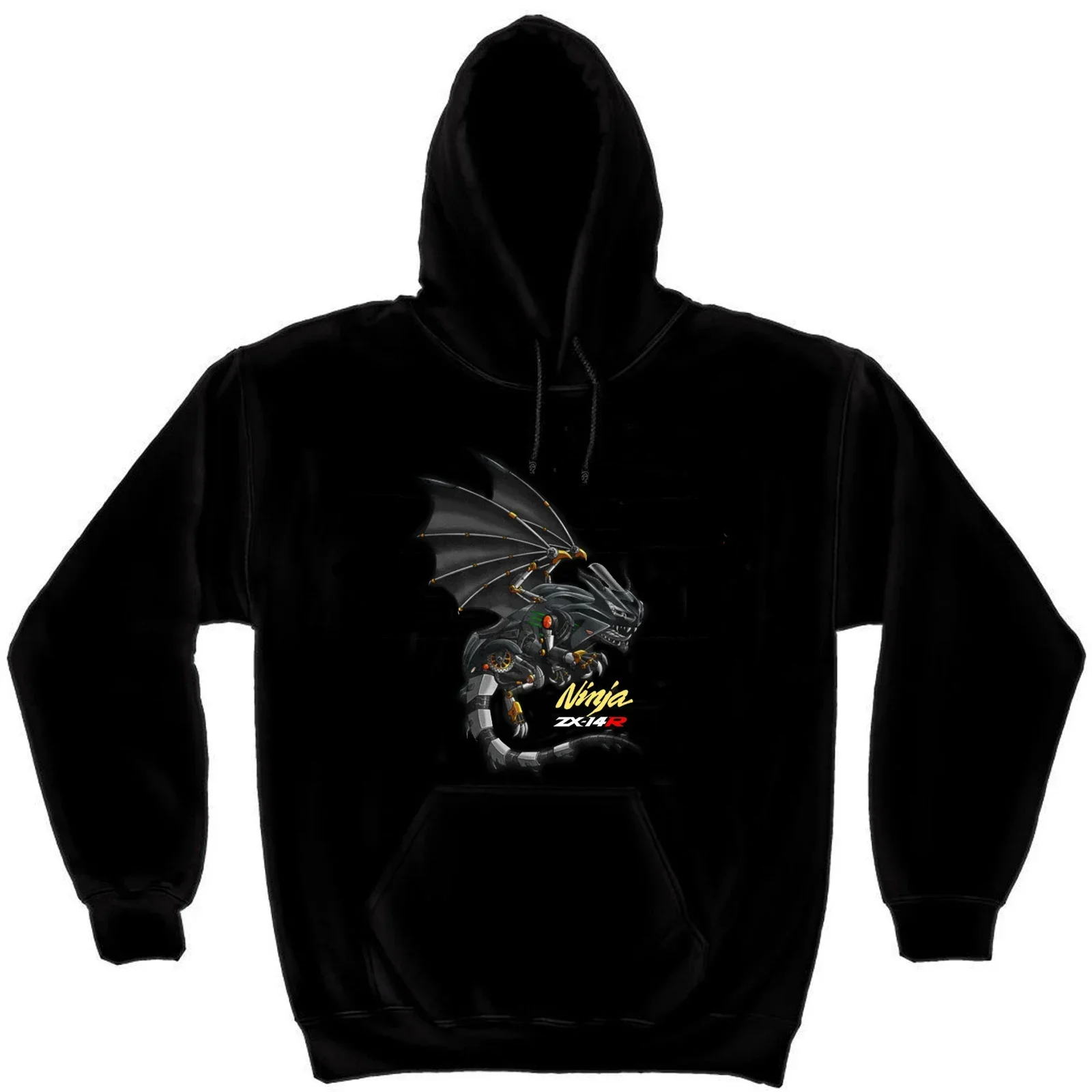 Classic Japanese Motorcycle Ninja ZX-14R Dragon Inspiration Pullover Hoodie Comfortable Cotton Casual Mens Sweatshirt Streetwear