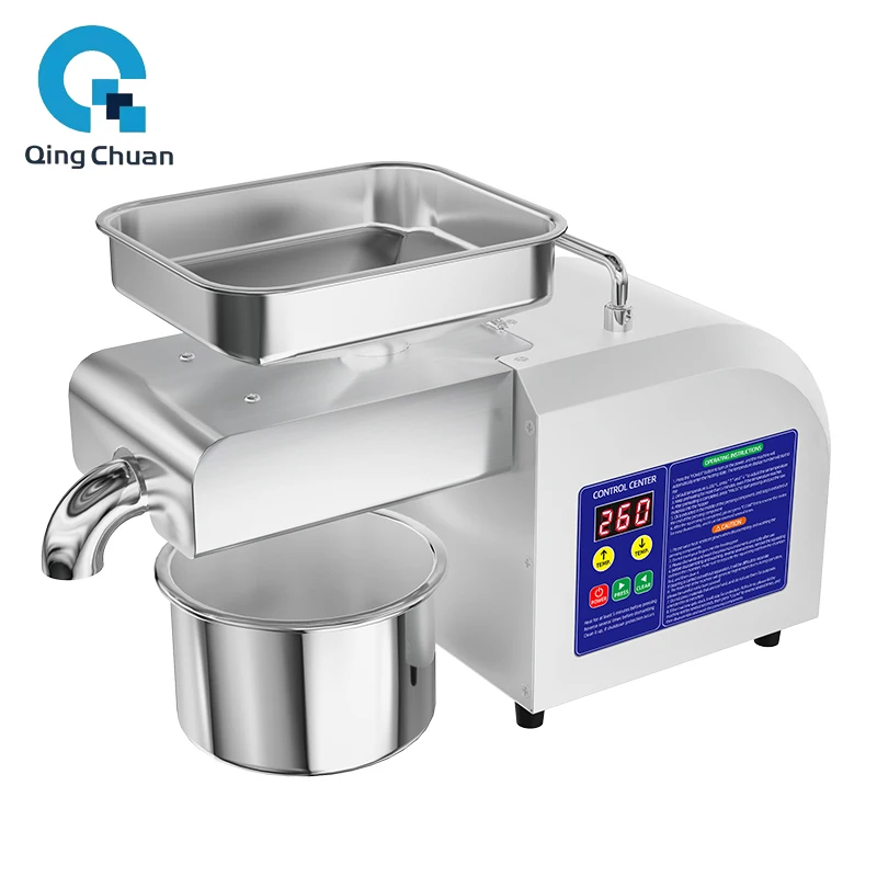 Oil Press Machine 4-6Kg Per Hours Z5 Commercial Temperature Control Peanut Sesame Squeeze Sunflower Seeds Extraction