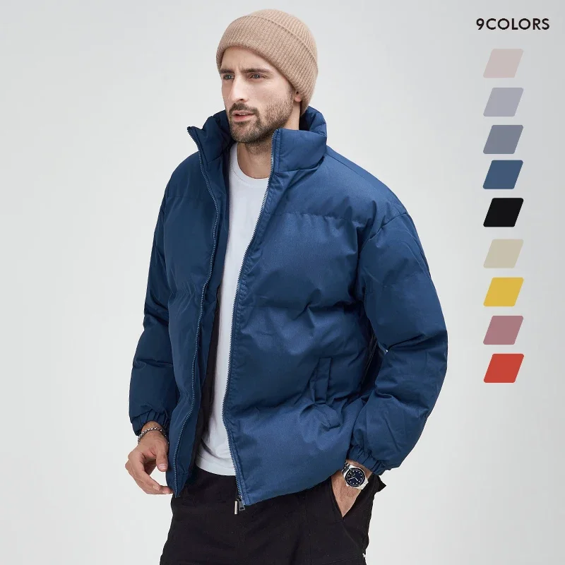 2024 Winter New Men Padded Cotton Jacket Coat Plus Size 8XL Outerwear Warm Quilted Parka All-match Loose Basic Puffer Jacket Men