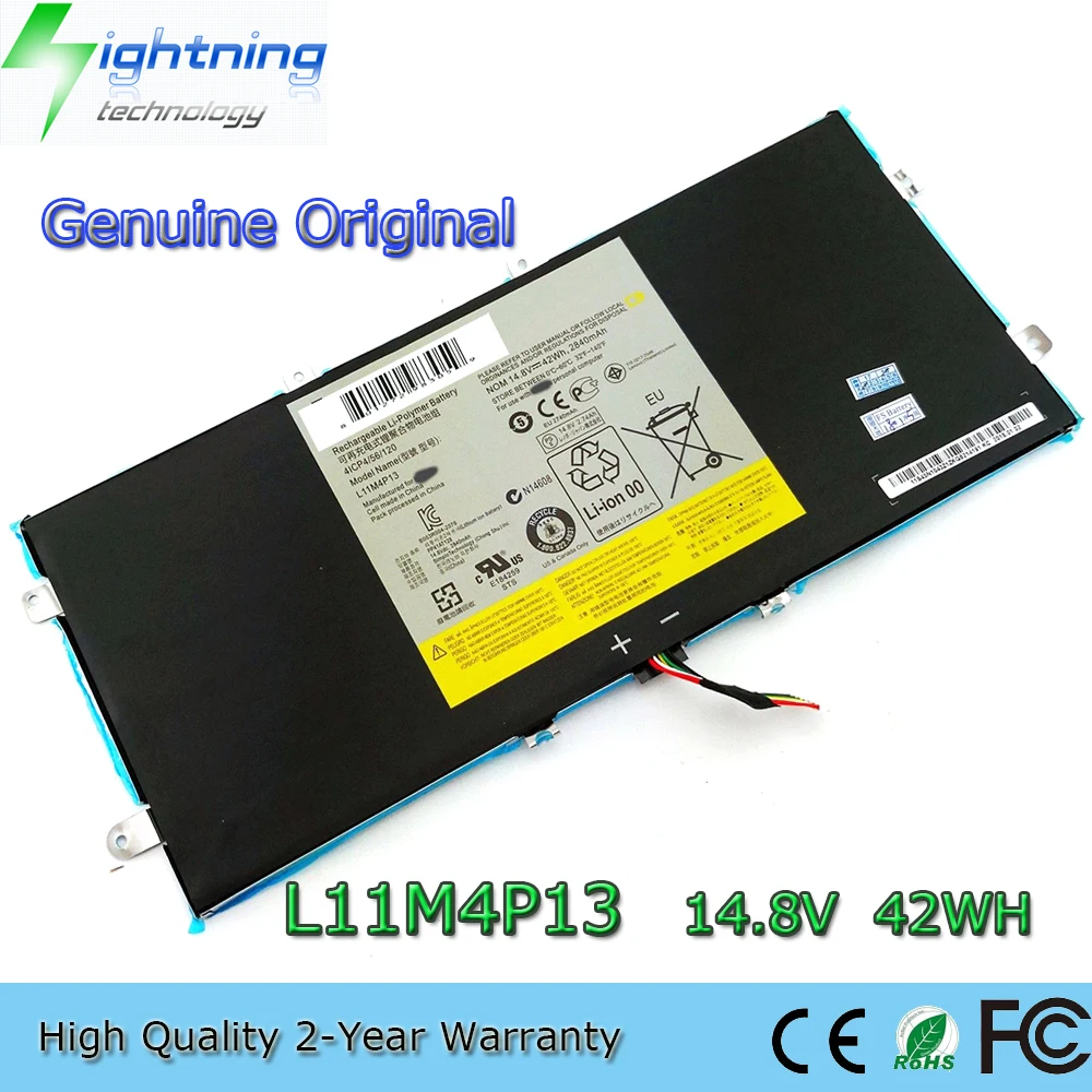 

New Genuine Original L11M4P13 14.8V 42Wh Laptop Battery for Lenovo IdeaPad Yoga 11S-IFI 4ICP4/56/120