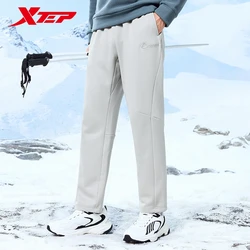 Xtep Knitting Trousers Male Winter Straight Leg Outdoor Pants Keep Warm Loose Wear-Resistant Fashion Bottoms 876429630067
