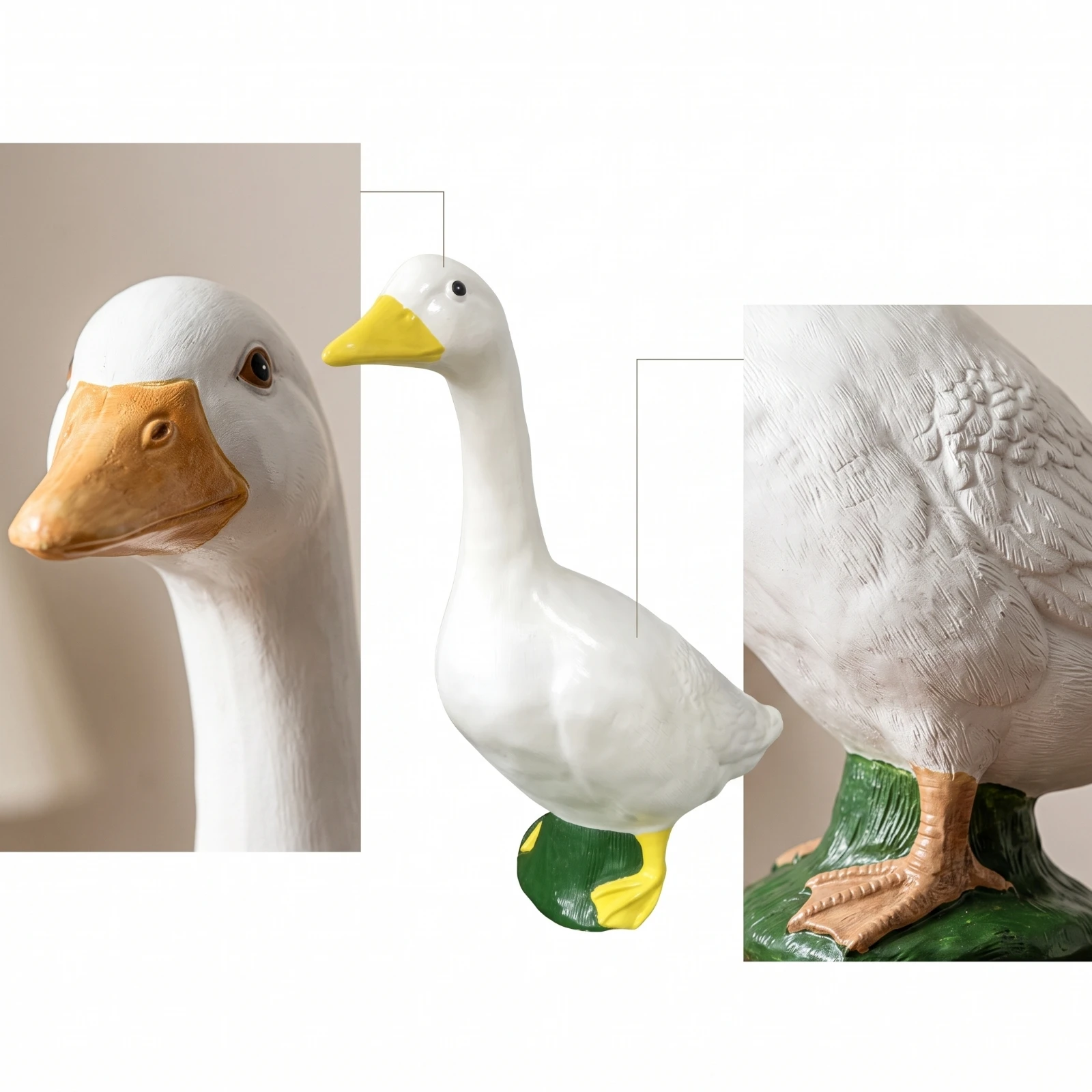 Goose Statue Decorative Goose Sculpture Decor Cute Sturdy for Gardeners, Garden, Courtyard