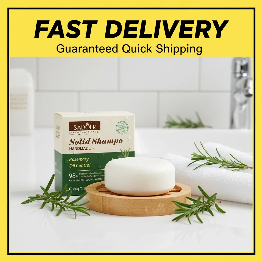 1/2 Piezas de Champú de Romero SADOER, Jabón para Cabello de Limpieza Profunda, Aclarante, Fortalecedor de Raíces, Champú de Limpieza Profunda Original