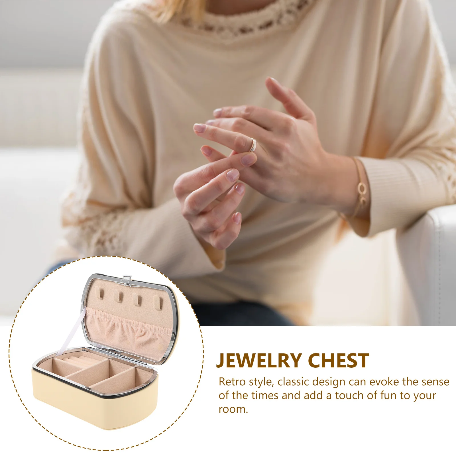 

Durable Travel Size Jewelry Organizer Case Portable Necklace Ring Holder with Multiple Compartments for Women Travel Jewelry Box