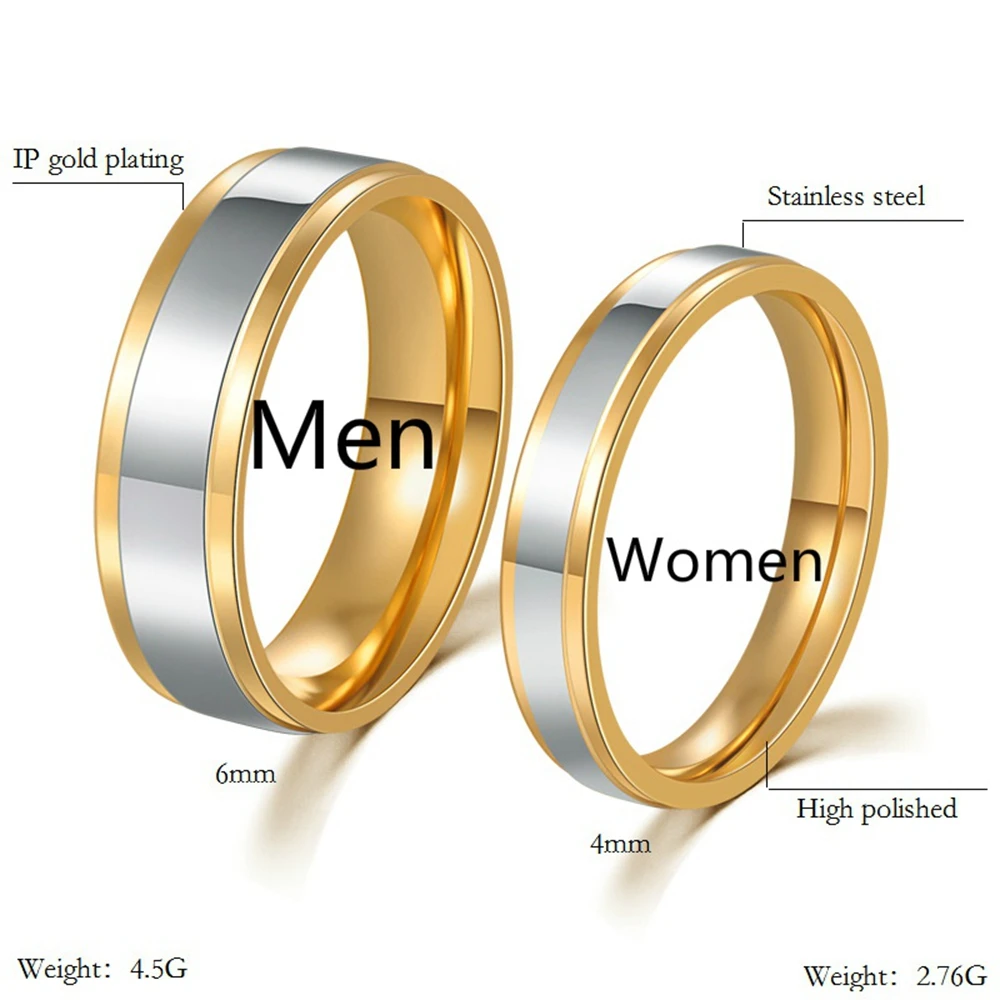 Fashion Simple Titanium Steel Couple Rings Wedding Engagement Rings Men and Women Love Rings Party Accessories Jewelry Gifts