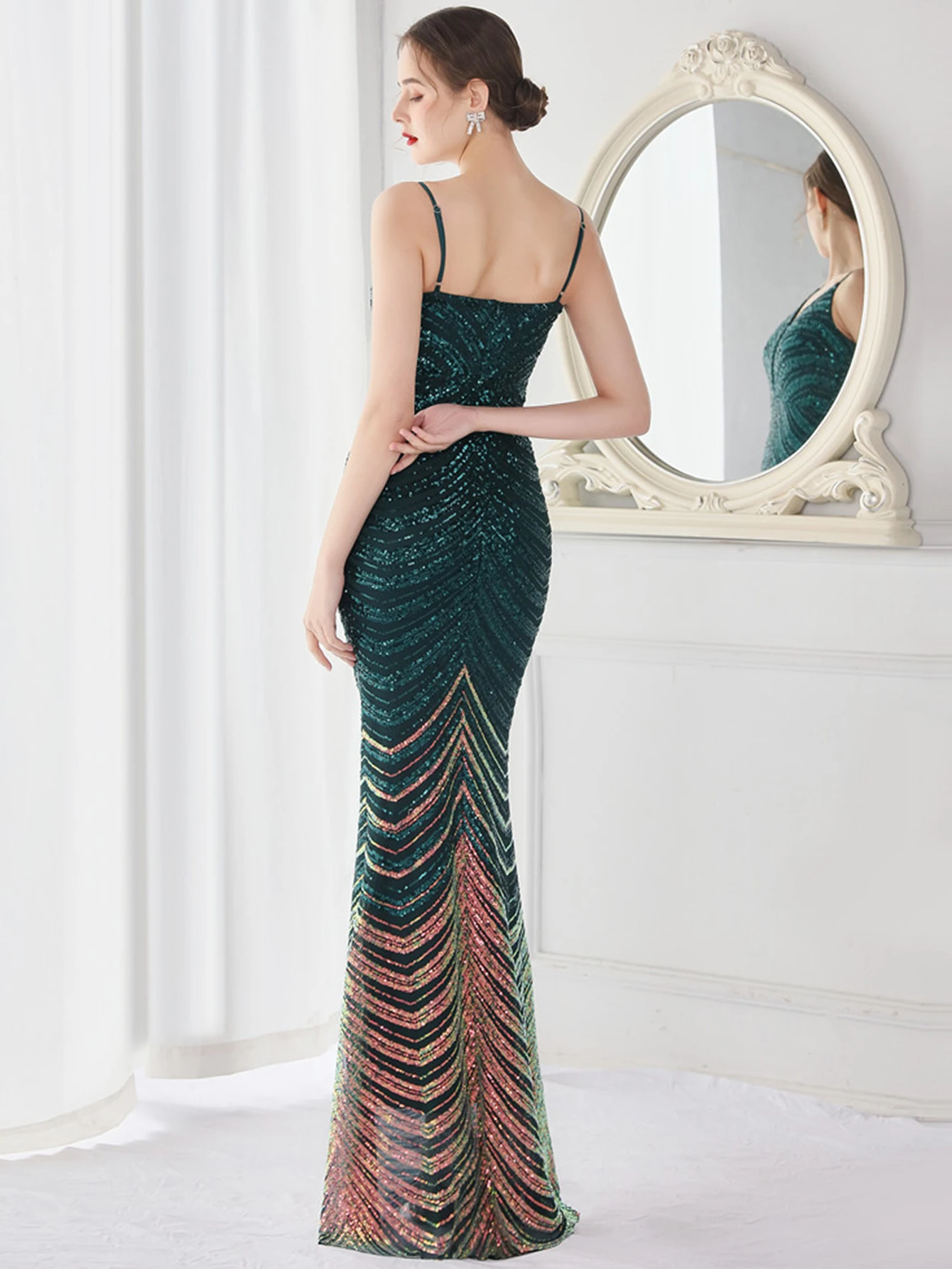 فساتين حفلات طويلة أنيقة ومثيرة للنساء بدون ظهر أسود وأبيض ترتر فستان صيفي فاخر لحفلات الزفاف وحفلات التخرج فساتين سهرة