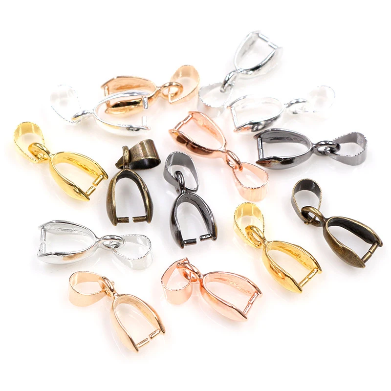 

50pcs/lot 5x14mm 6x17mm 8x20mm 7 Colors Pendants Clasps Clips Bails Connectors Charm Beads Necklace Jewelry Making Findings