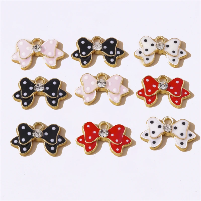 

Duarte 20Pcs/Lot Cute Enamel Bowknot Charms Pendants for Making Drop Earrings Necklaces Bracelets DIY Crafts Jewelry Accessories