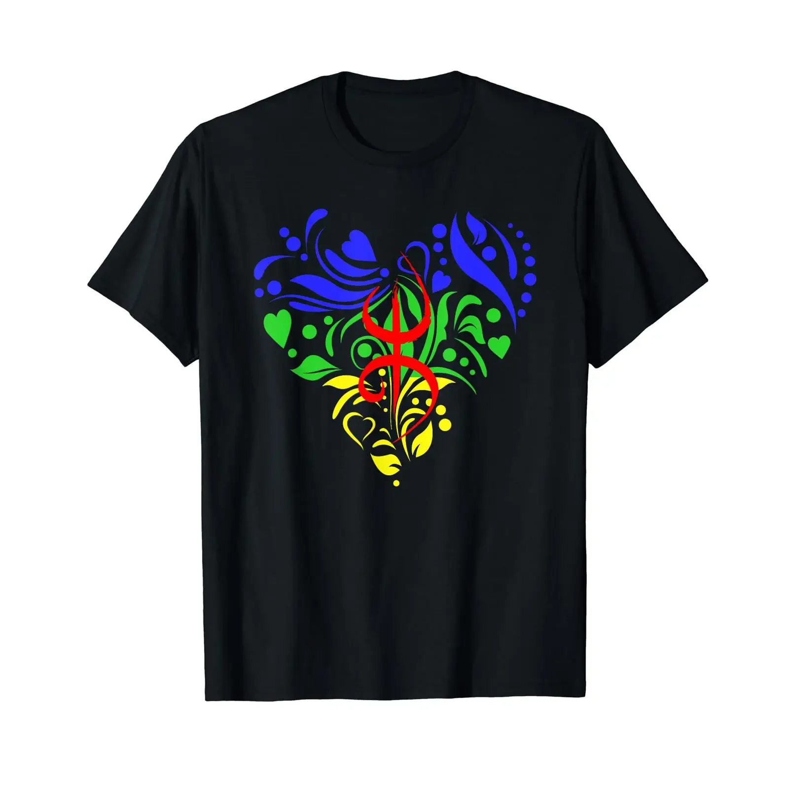 Amazigh Berbers Art Tifinagh Sign Heart T Shirt vintage Washed Top For Everyday Wear Casual Unisex designer clothes streetwear