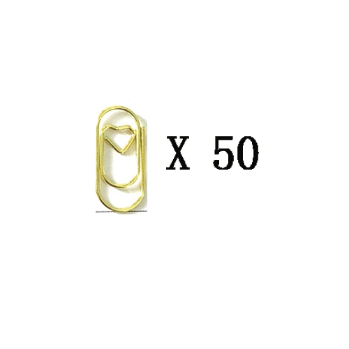 Kit 50 Stück Mini-Herzklammern aus Metall für Bürobedarf, Büroklammer – Detail 8