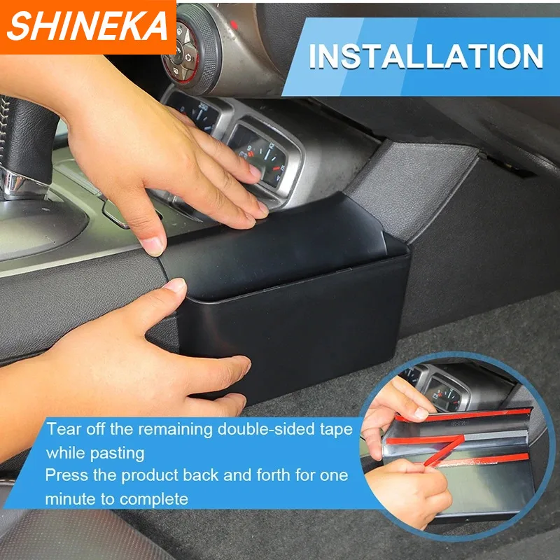SHINEKA صندوق تخزين ناقل الحركة للسيارات منظم لسيارة شيفروليه كامارو 2010 2011 2012 2013 2014 2015 ملحقات داخلية #4