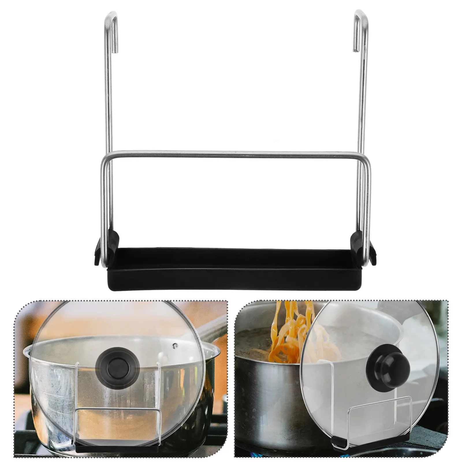 

Heavy Duty Stainless Steel Pot Lid Storage Rack for Slow Cooker Rice Cooker Lids Kitchen Organization Space Saving Lid Holder