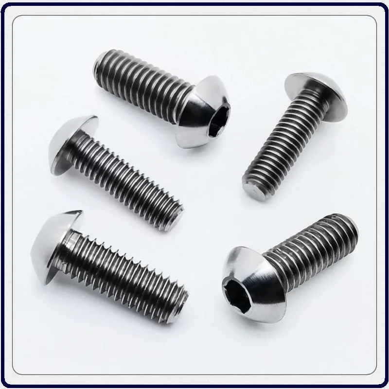 TC4 titanium alloy Round head hex socket screws,Bolt,M6, Length8/10/12/16/20/25/30/35mm,GR5 magnetic screws.