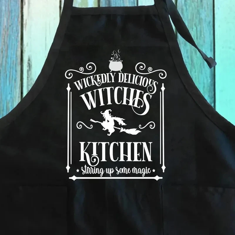 Wickedly Delicious Witches Kitchen Stirring Up Some Magic Apron Cooking Grilling BBQ happy Halloween eve party decoration Gift