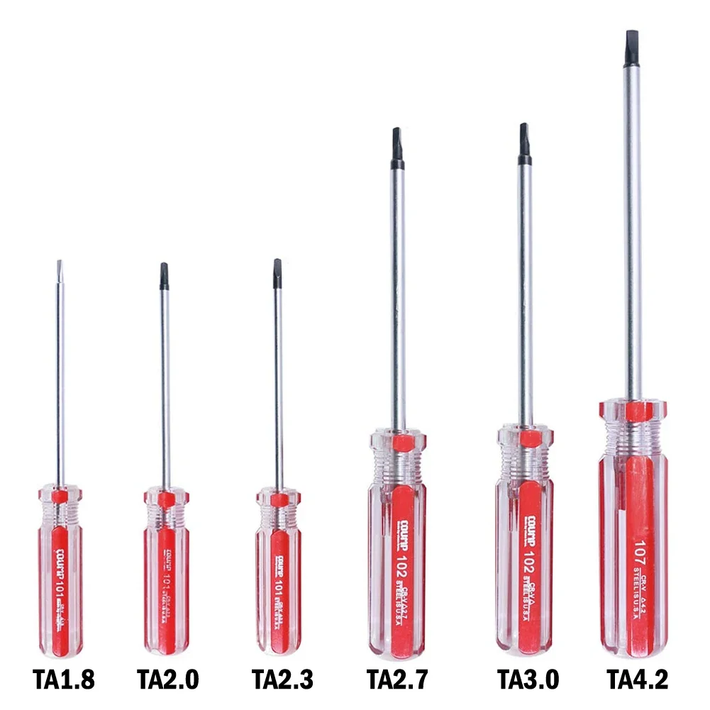 Practical Triangle Screwdriver Set, 6pcs Metal and Plastic Tools, TA1 8/2 0/2 3/2 7/3 0/4 2mm, for Various Repairs