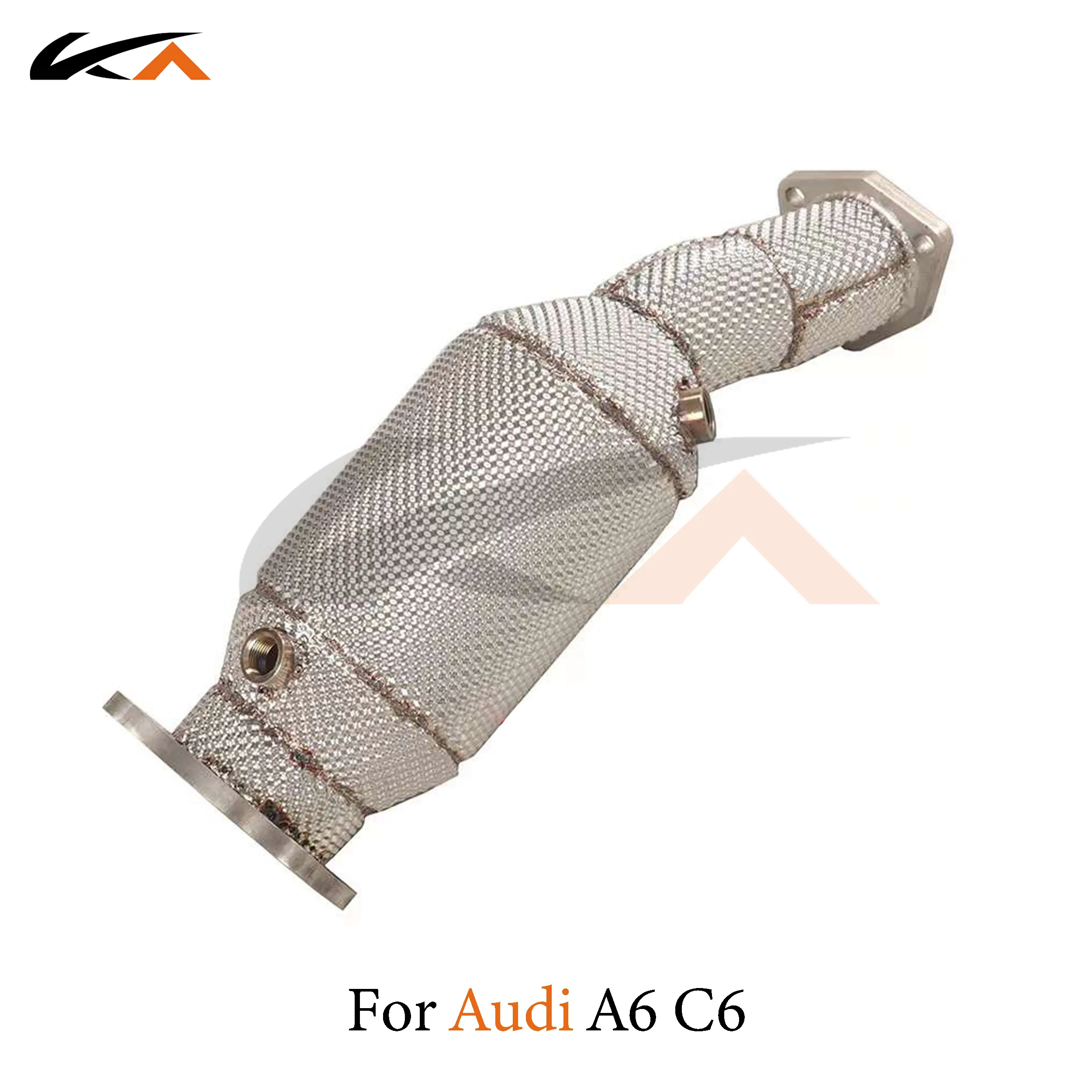 KA Tuning exhaust system header stainless downpipe for Audi A6 C6 2.0T axle pipe performance catalysis heat shield