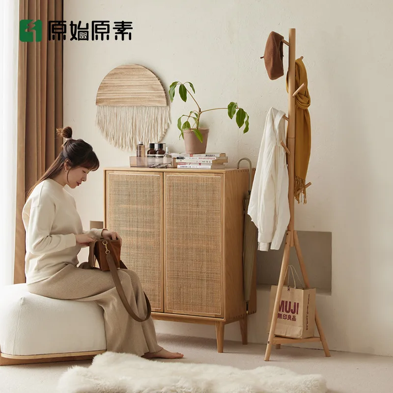 

Original Elements Solid wood coat rack Bedroom floor hanger Nordic simple beech wood coat rack E1224