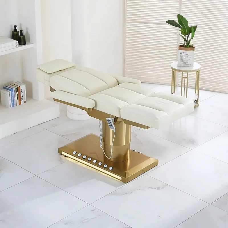 

Massage Table for Leisure Facilities Facial Beauty Nail Salon European Style Height Adjustable Metal Electric Beauty Bed