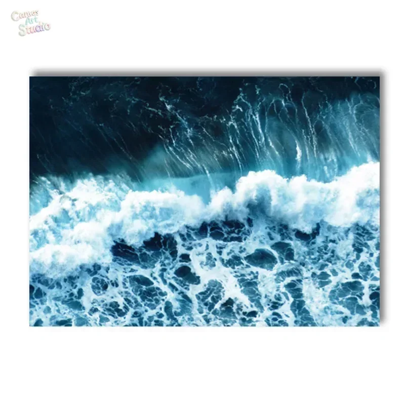 2026 Beach Blue Ocean Wave Sea Water Surf Posters And Prints Coastal Seascape Canvas Painting Wall Art Picture Living Room Decor