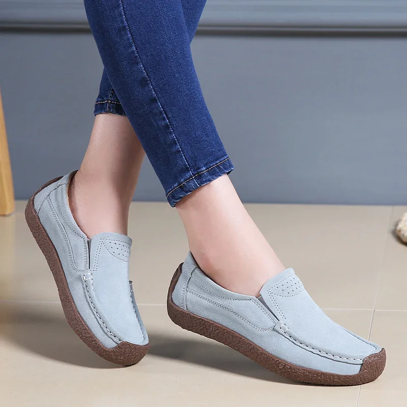 Comfortable Fashionable and Lightweight Suede Women\'s Casual Shoes Casual Shoes Breathable Slide Sleeves Driving Shoes for Women