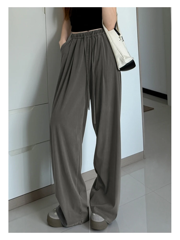 Damen-Jeans mit geradem Bein, Hose aus Lyocell-Stoff mit elastischem Bund, locker geschnittene Hose, schmal geschnittene, weit geschnittene Hose für den Alltag. – Detail 15
