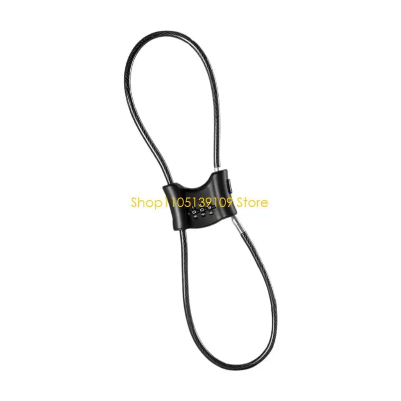 قفل كابل الأمان للدراجات وخوذات الدراجات النارية مكون من 3 أرقام قفل الأمتعة وقفل عربة الأطفال