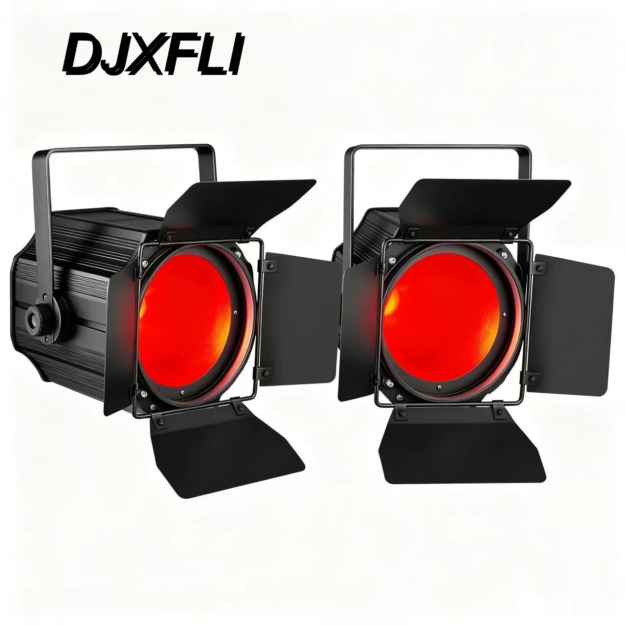 2pcs COB 300W 6in1 RGBWA UV Light with Barn Doors DMX512 Multiple Color Mixingl Control for Lighting Equipment