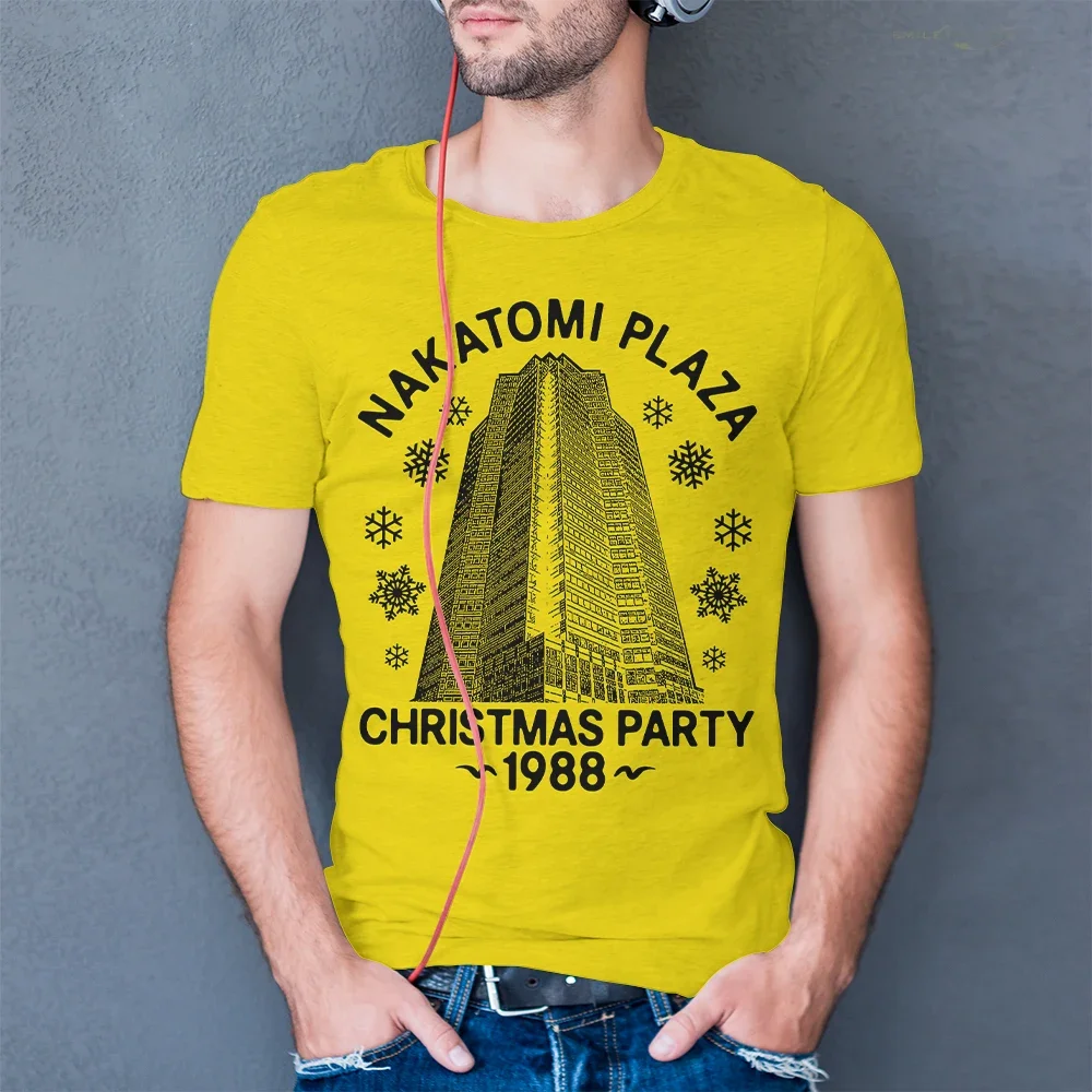 Summer Vintage T-shirt 1988 NAKATOMI PLAZA Christmas Party 3D Printed Street Men\'s and Women\'s Fashion Casual Harajuku Tops