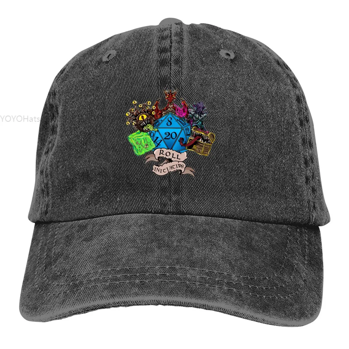 

DND Game Multicolor Hat Peaked Women's Cap Roll Initiative Personalized Visor Protection Hats