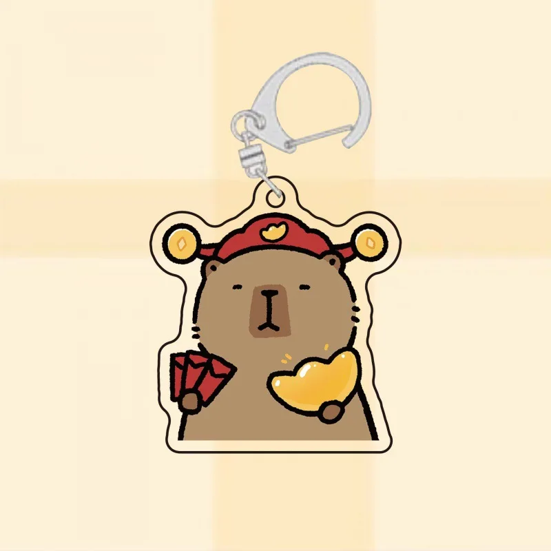 Kawaii Kapybara Guinea Pig Acrylic Keychain Cute Dolphin Funny Fun Small Gift Personality Keyring Decorative Pendant Friend Gift image 4