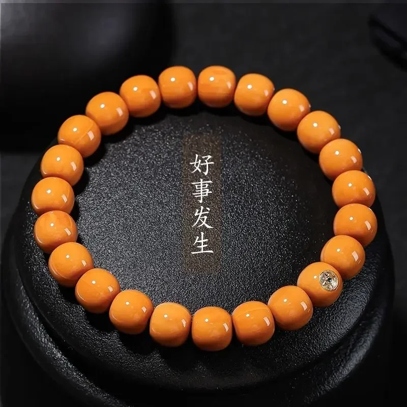 Natural Old Seed Monkey Hand String Old Walnut Round Single Circle Men and Women Buddha Beads Rosary Bracelet Gifts