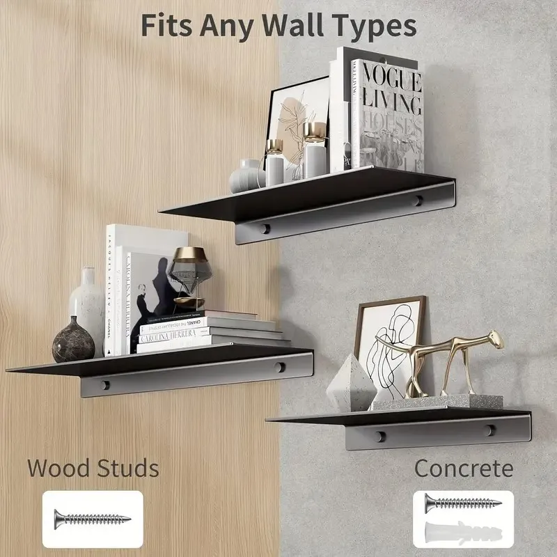 Floating Bathroom Shelves Without Drilling Storage Wall Rack Home Organizer Ledge Hardwares Cabinet Kitchen Toilet Accessories