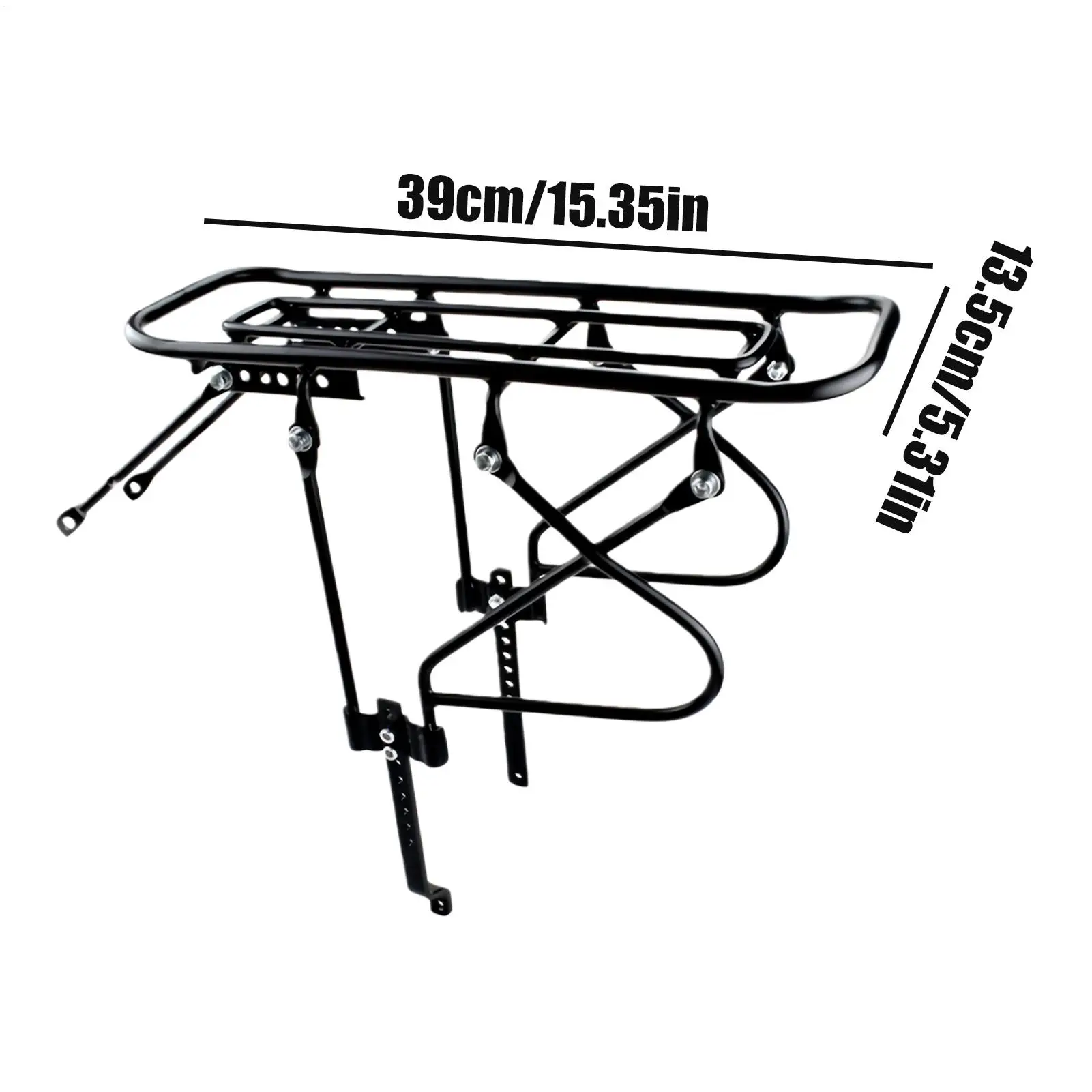رف خلفي للدراجة بسعة 200 كجم، حامل أمتعة للدراجة من الفولاذ قابل للتعديل، لتوصيل العمل على الطرق #6