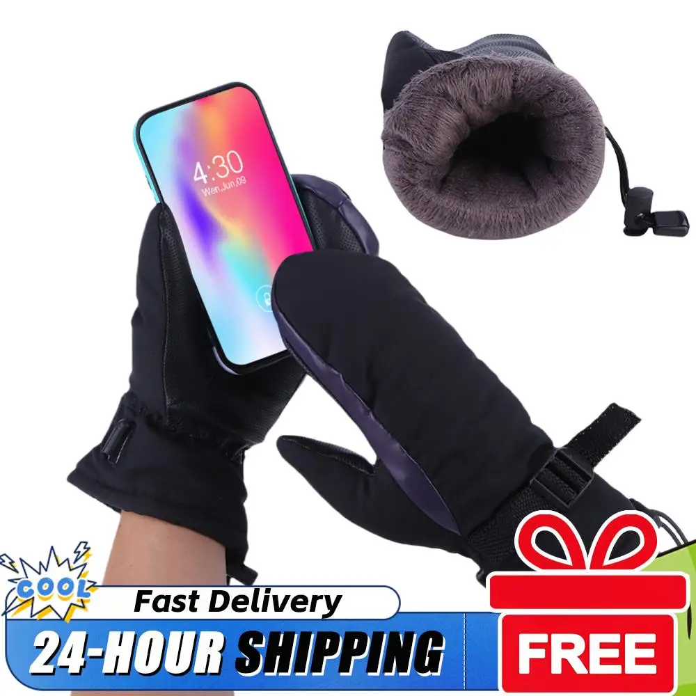 

Перчатки с электрическим подогревом и зарядкой через USB, мотоциклетные зимние перчатки с подогревом, теплые водонепроницаемые перезаряжаемые перчатки с подогревом для снегохода