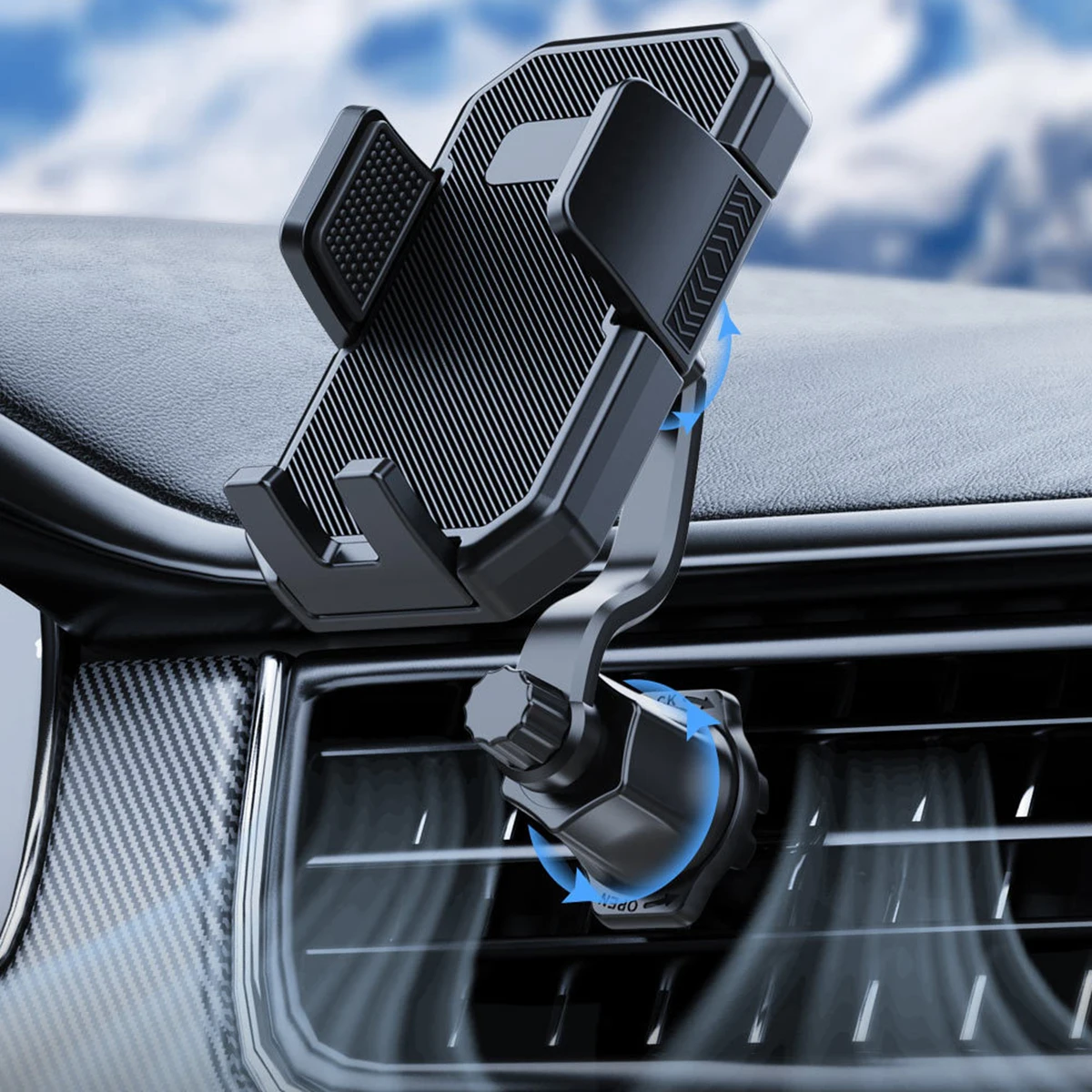 Phone Holders for Car with Metal Hook Clip, Cell Phone Stand Car Air Vent Mount, Universal Automobile Cradle for Garmin GPS