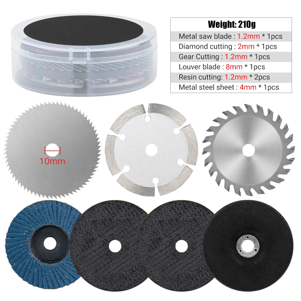 7pcs/Set 76mm Cutting Disc Grinding Wheel Metal Woodworking Stone Marble Cutting Grinding Saw Blade For Mini Angle Grinder