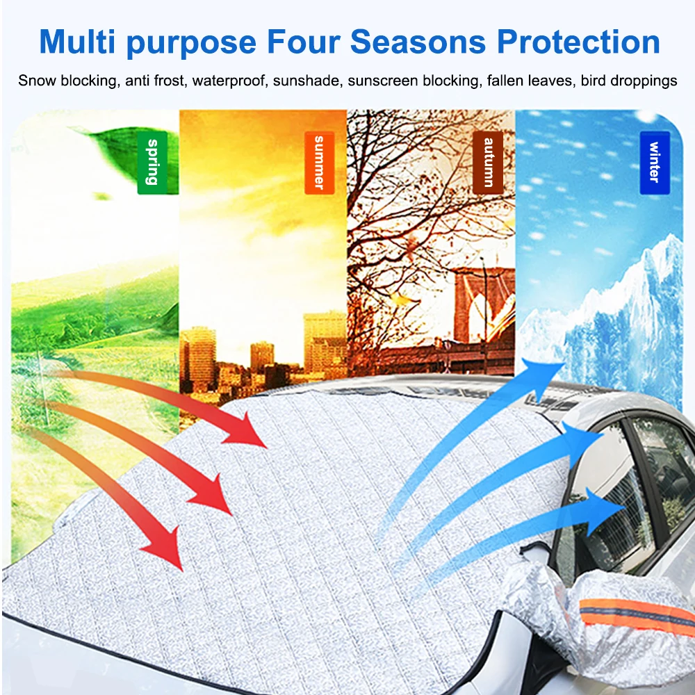 Car anti snow windshield cover thickened anti frost anti freezing sun protection car clothing car sunshade car snow cover