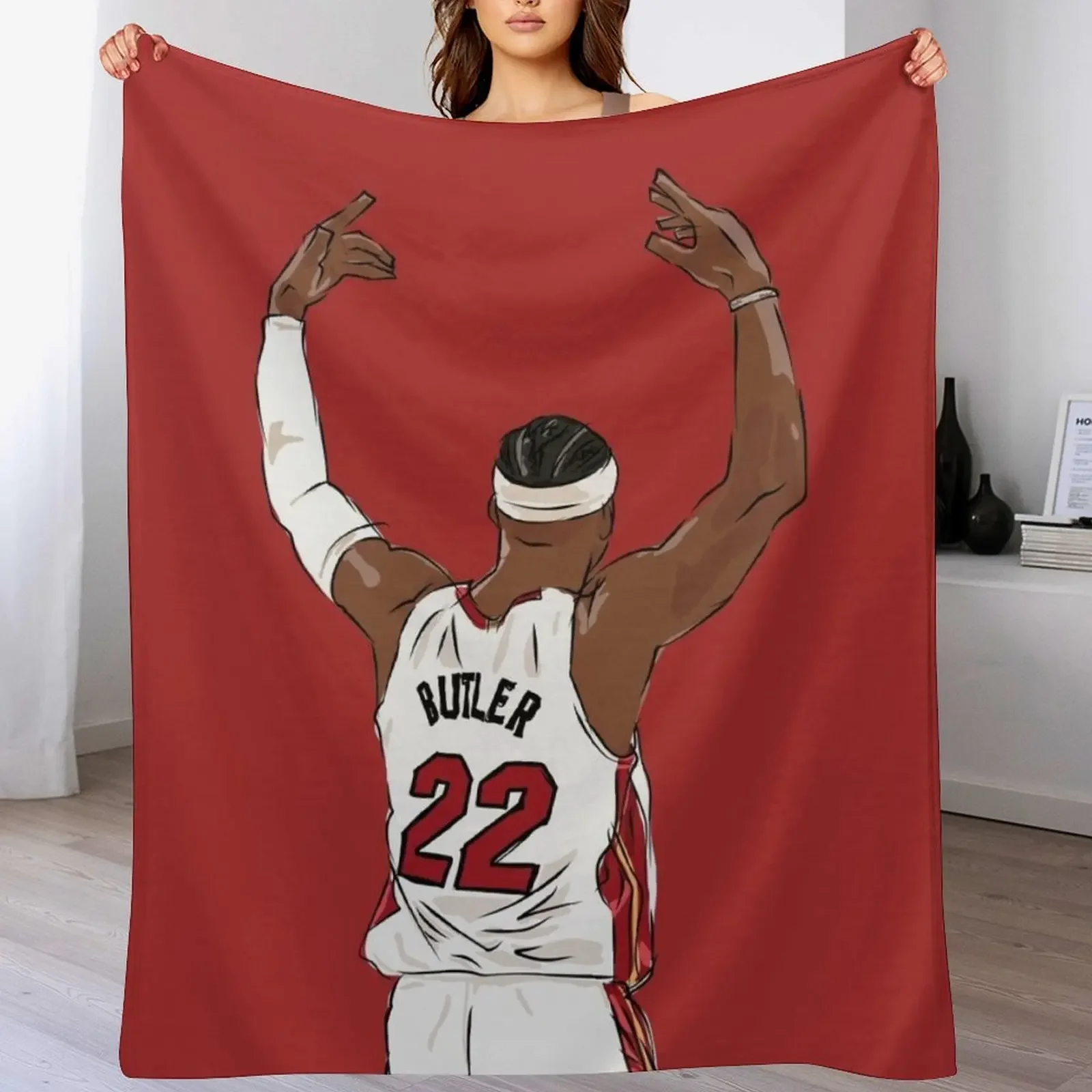 

Jimmy Butler Celebration Sketch Throw Blanket Fashion Sofas Plaid on the sofa Designers Hairys Blankets