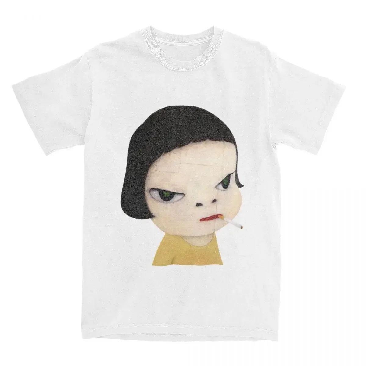 Men Women's Yoshitomo Nara Smoking T Shirt Printed Shirt Merchandise Cotton Clothes Casual Short Sleeve Round Neck Tee Shirt .