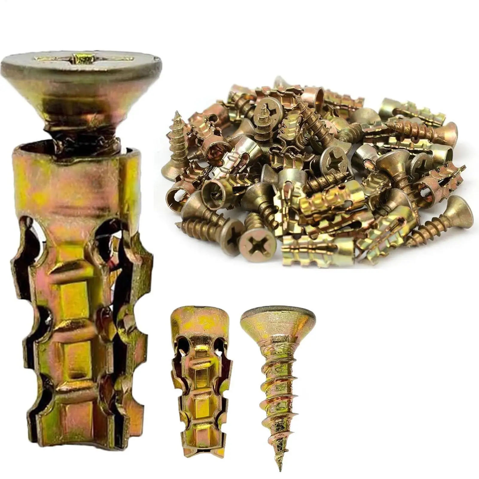 NEW Hinge And Repair Screw Expansion Short Expansion Metal Nut Cabinet Hinge Thread Repair Screws Kit for Cabinet Door Hole