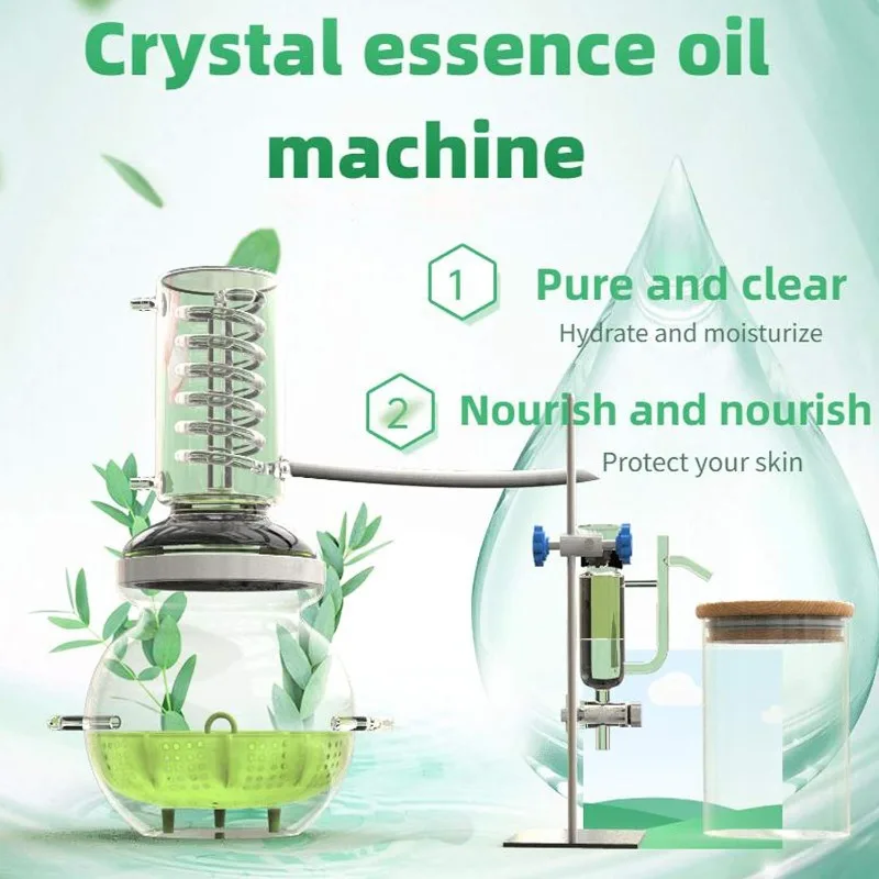 1Gal/4Liters Crystal Essential Oil Distillation Equipment Hydrosol Extractor Machine Water Distillers Home Brewing Kit