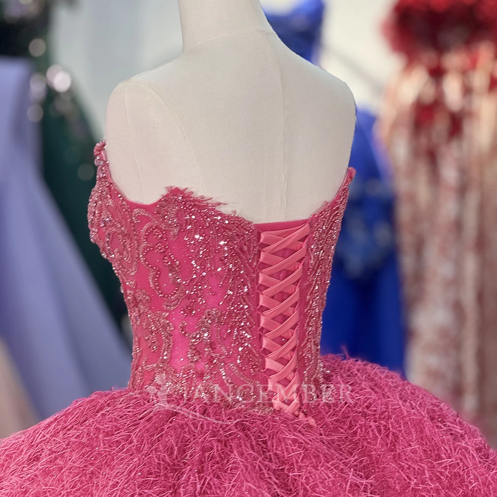 فساتين Quinceanera الوردية اللامعة 15 2025 مطرز تول Ruched ذيل الكرة ثوب الزفاف مخصص vestidos de 15 quinceañera