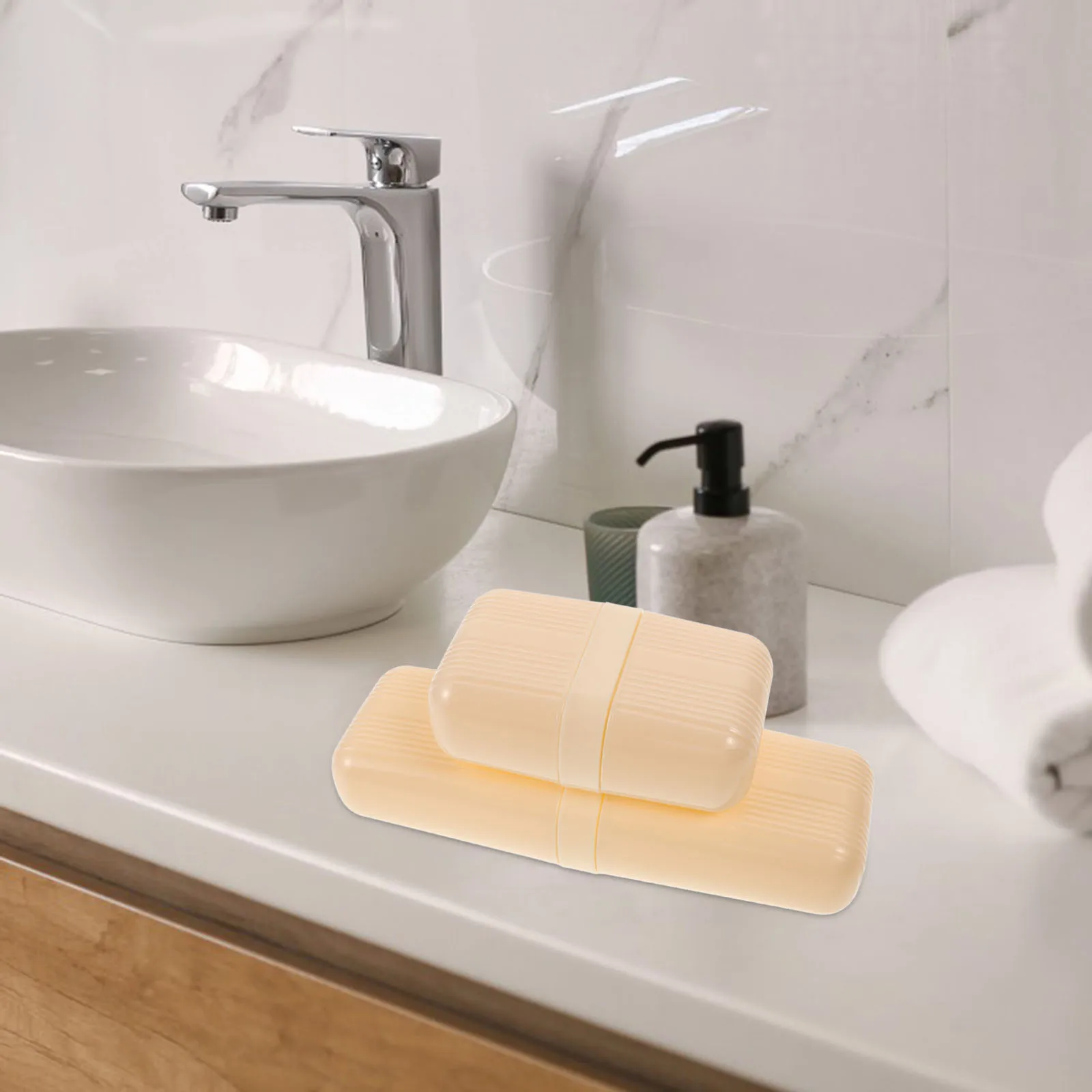 

2pcs Portable Travel Toothbrush Holder Set Soap Case Compact Toiletry Storage +Pp Material Multifunctional Toothpaste