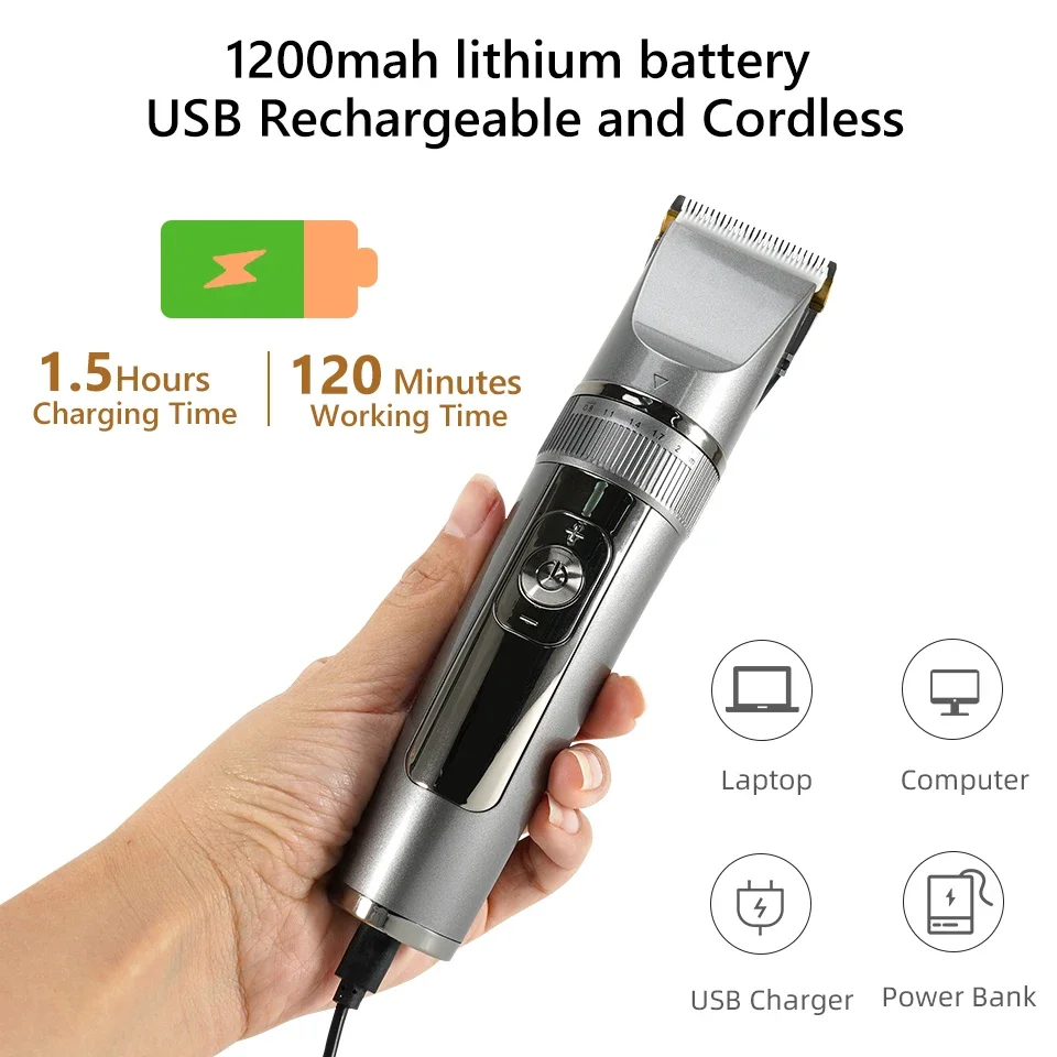Tagliacapelli elettrico tagliacapelli per uomo tagliacapelli Cordless Display USB ricaricabile Wet Dry Hair Cutting Machine